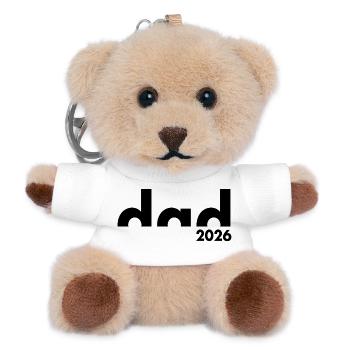 Papa 2026 | Père | Fête des pères - Porte-clés ourson - blanc - Devant