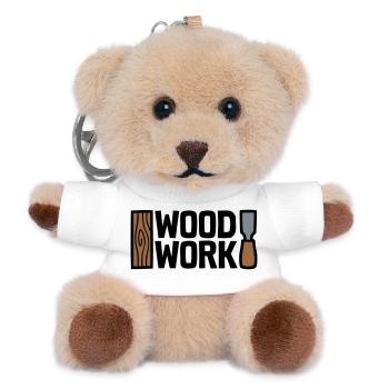 Wood Work Schriftzug Logo - Teddy Schlüsselanhänger - Weiß - Vorne