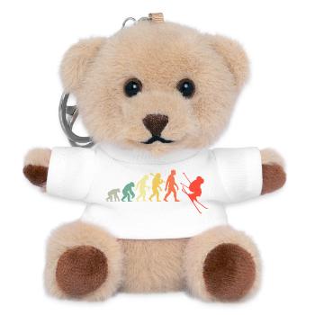 Ski Evolution for Skiers Downhill Skiing Fan - Teddy Keyring - white - Front