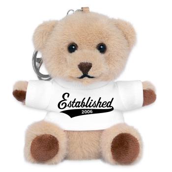 Established 2006 (Year of Birth, Birthday / Black) - Teddy Keyring - white - Front