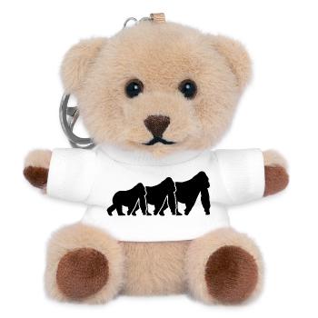 Monkey Silhouettes - Teddy Keyring - white - Front