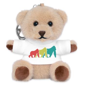 Three Monkeys Silhouettes Retro - Teddy Keyring - white - Front