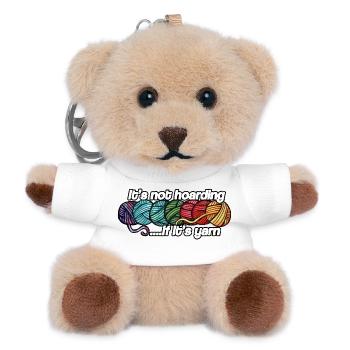 It's Not Hoarding If It's Yarn - Teddy Keyring - white - Front