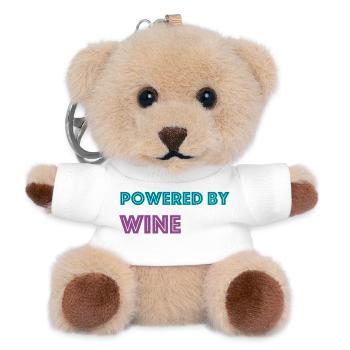 Powered by Wine - Teddy Schlüsselanhänger - Weiß - Vorne