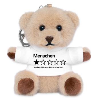 1-Stern-Bewertung auf Menschen - Teddy Schlüsselanhänger - Weiß - Vorne