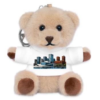 Oslo Stadt Skyline - Teddy Schlüsselanhänger - Weiß - Vorne