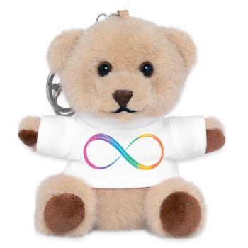 Unendlichkeitszeichen Regenbogen Autismus-Spektrum - Teddy Schlüsselanhänger - Weiß - Vorne