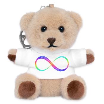 Infinity Rainbow Pride LGBTQ+ Statement - Teddy Schlüsselanhänger - Weiß - Vorne