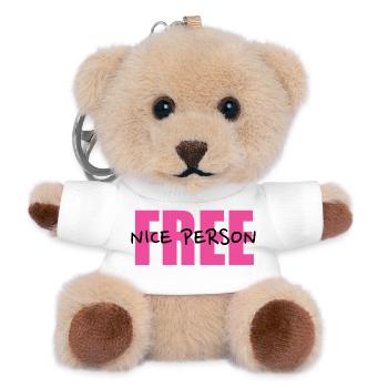 Free Nice Person. - Teddy Schlüsselanhänger - Weiß - Vorne