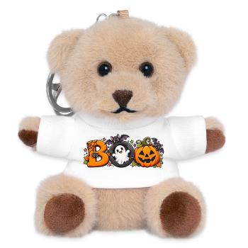 Boo Halloween Kürbis Spuk - Teddy Schlüsselanhänger - Weiß - Vorne