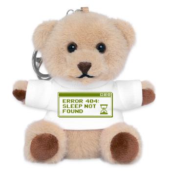 404 Schlaf NichtGefunden - Teddy Schlüsselanhänger - Weiß - Vorne