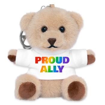 LGBTQ-Verbündeter - Teddy Schlüsselanhänger - Weiß - Vorne
