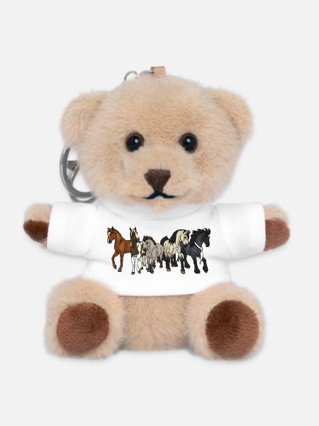 Der Fall Steward (Gruppenbild Pferde) - Teddy Schlüsselanhänger - Weiß