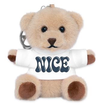 Schöne Retro-Blau-Blase - Teddy Schlüsselanhänger - Weiß - Vorne