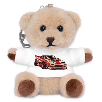 Retro Racing Car - Teddy Schlüsselanhänger - Weiß - Vorne