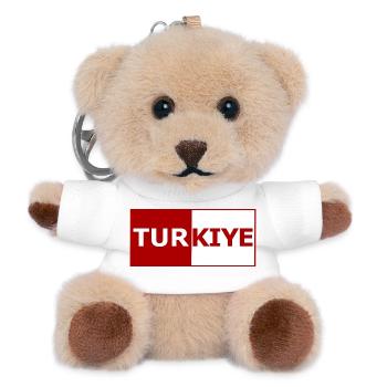 Türkei Blockwortmarke Rot-Weiß - Teddy Schlüsselanhänger - Weiß - Vorne