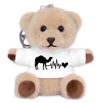 Kamel Herzschlag Herz - Teddy Schlüsselanhänger - Weiß - Vorne