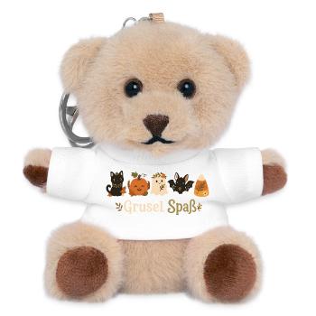 Grusel Spaß – Süße Halloween Freunde - Teddy Schlüsselanhänger - Weiß - Vorne