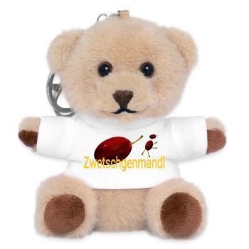Zwetschgenmandl frucht bayerisch Obstliebhaber  - Teddy Schlüsselanhänger - Weiß - Vorne