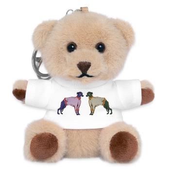 WHIPPETS IN STREIFEN - Teddy Schlüsselanhänger - Weiß - Vorne
