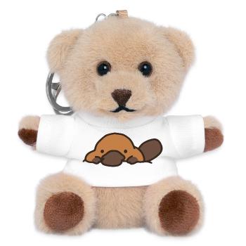 Süßes Schnabeltier - Teddy Schlüsselanhänger - Weiß - Vorne