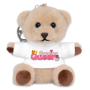 Gaming Queen Pixel Art Crown - Teddy Schlüsselanhänger - Weiß - Vorne