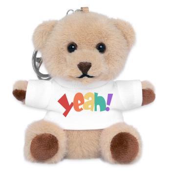Bunte Yeah Typografie Design - Teddy Schlüsselanhänger - Weiß - Vorne