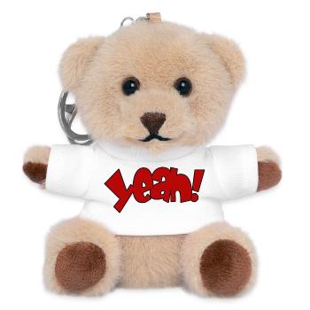 Yeah! Knallrot Ausdruck - Teddy Schlüsselanhänger - Weiß - Vorne
