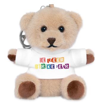 Sei queer, schlag Angst - Teddy Schlüsselanhänger - Weiß - Vorne