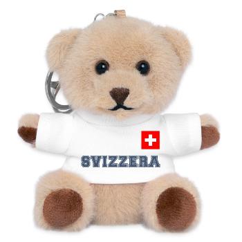 SVIZZERA - SCHWEIZ Trikot Look - mit Fahne Flagge - Teddy Schlüsselanhänger - Weiß - Vorne