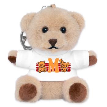 Baby Name Buchstabe M Vorname Teddybär Elefant - Teddy Schlüsselanhänger - Weiß - Vorne