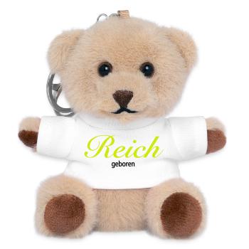 Reich geboren - Teddy Schlüsselanhänger - Weiß - Vorne