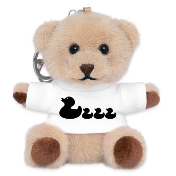 Mutter Ente & Entlein – Lustiges Entenmotiv - Teddy Schlüsselanhänger - Weiß - Vorne