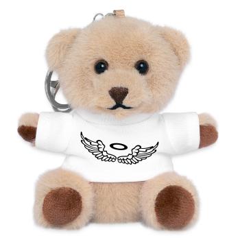 Small wings, angel wings with halo. - Teddy Keyring - white - Front