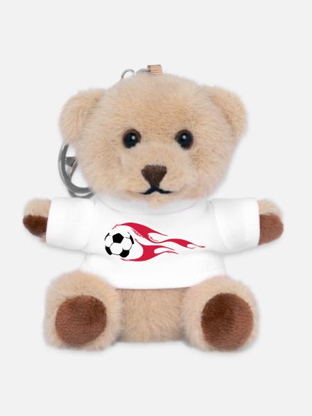 Fußball - Teddy Schlüsselanhänger - Weiß