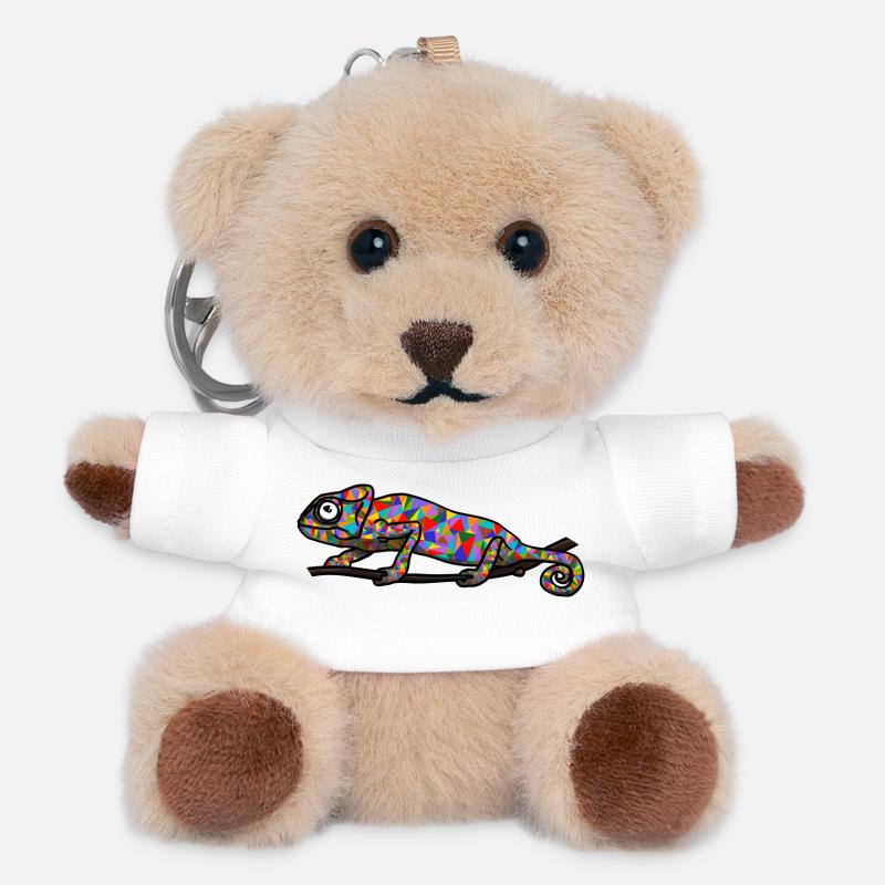 Chameleon - Teddy Keyring - white