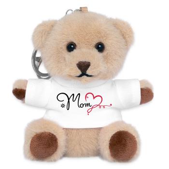 Love Mom Gift Mother's Day Mom - Teddy Keyring - white - Front
