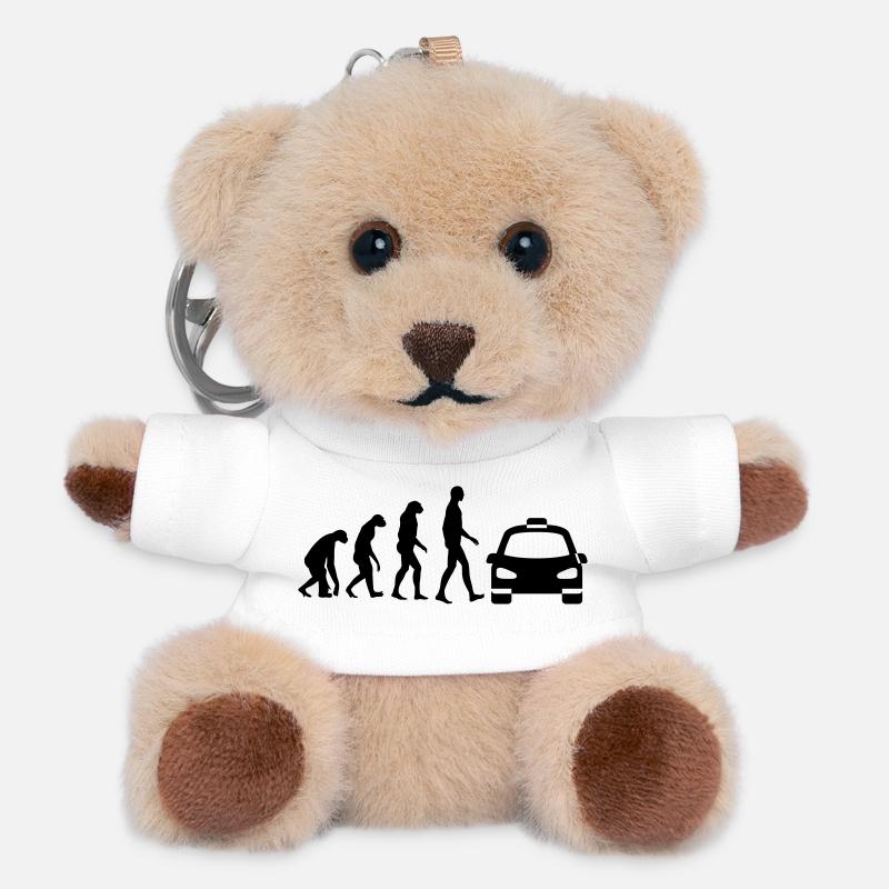 Taxi - Porte-clés ourson - blanc