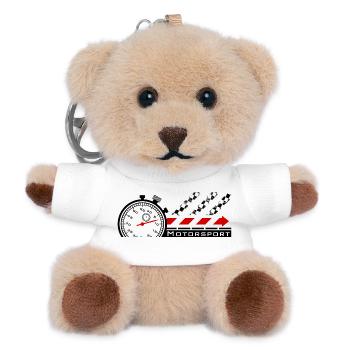 Motorsport Stoppuhr - Teddy Schlüsselanhänger - Weiß - Vorne