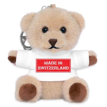 Hergestellt in der Schweiz - Teddy Schlüsselanhänger - Weiß - Vorne