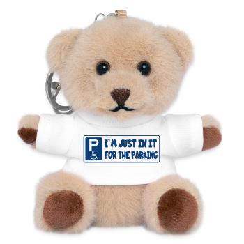 Nur in meinem Rollstuhl für das Parken, Humor # - Teddy Schlüsselanhänger - Weiß - Vorne