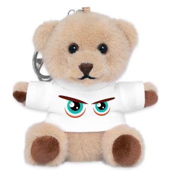 Intensive Blickblicke mit angespannter Mimik - Teddy Schlüsselanhänger - Weiß - Vorne