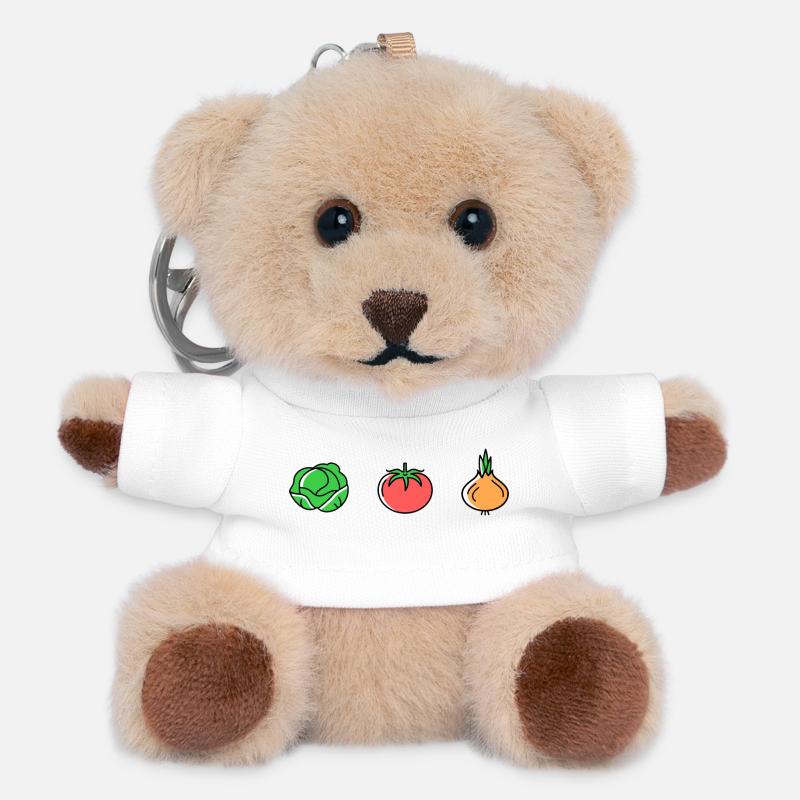 Salade Tomate Oignon - Porte-clés ourson - blanc