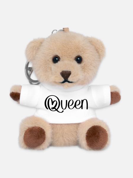 Queen mit Herz - Teddy Schlüsselanhänger - Weiß