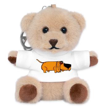 Amber Doxie mit Tusky Grinsen - Teddy Schlüsselanhänger - Weiß - Vorne