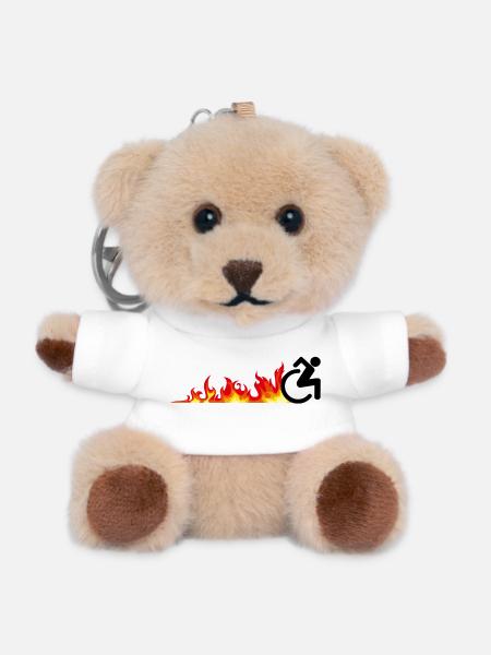 Utilisateur rapide de fauteuil roulant. Utilisateur de fauteuil roulant rapide * - Porte-clés ourson - blanc