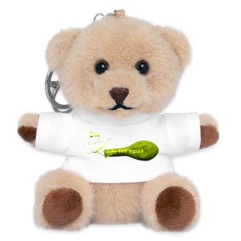 Die Luft ist raus.... - Teddy Schlüsselanhänger - Weiß - Vorne
