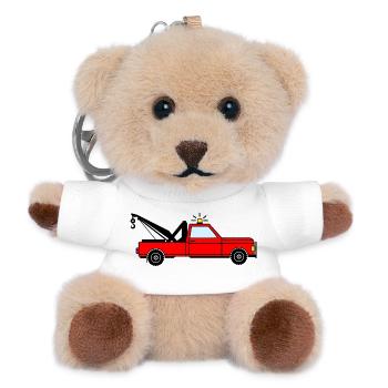 Tow truck red - Teddy Keyring - white - Front