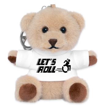 Auf geht's mit einer Rollstuhlfrau* - Teddy Schlüsselanhänger - Weiß - Vorne
