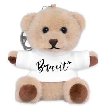Junggesellinnenabschied JGA Braut Design Herz - Teddy Schlüsselanhänger - Weiß - Vorne